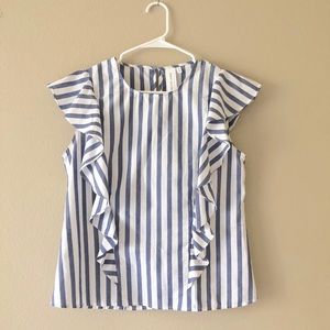 Guest Editor Blue & White Striped Blouse